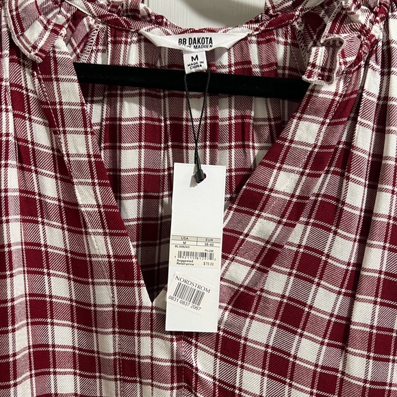 BB Dakota by Steve Madden Plaid to Be You Long Sleeve Babydoll Minidress - Picture 5 of 5